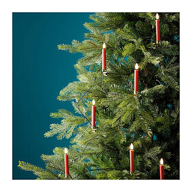 Red LED candle lights for Christmas tree, 31 ft, set of 20