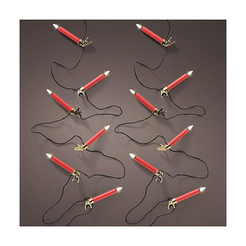 Red LED candle lights for Christmas tree, 31 ft, set of 20 1