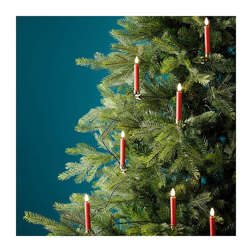 Luces LED velas rojas para árbol de Navidad 9,5 m set 20 velas 2