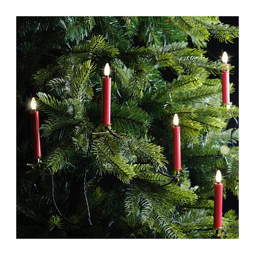 Luci LED a candela rosse per albero di Natale 9,5 m set 20 candele 4