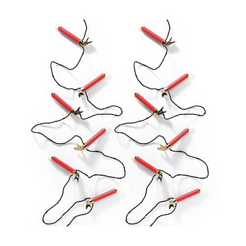 Luci LED a candela rosse per albero di Natale 9,5 m set 20 candele 5