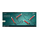 Luci LED a candela rosse per albero di Natale 9,5 m set 20 candele s7