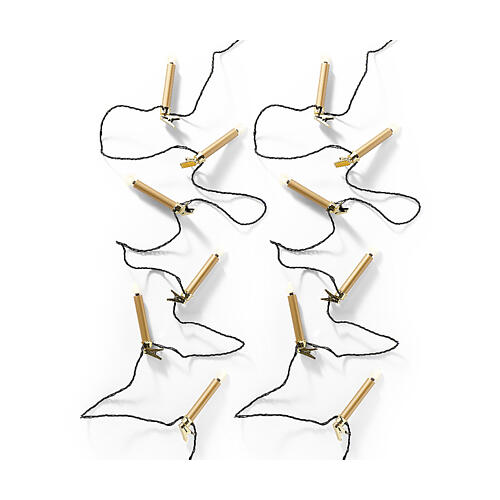 LED-Kerzen-Lichterkette mit 20 goldenen Kerzen – 9,5 m – warmweißes Licht – mit integrierten Clips – für Innen & Außen 5