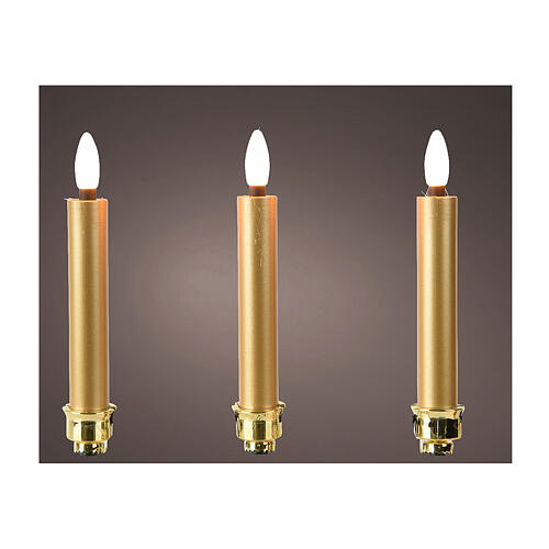 Luces LED velas oro para árbol de Navidad 9,5 m set 20 velas 3