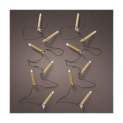 Guirlande lumineuse de bougies LED dorées pour sapin de Noël 9,5 m set de 20 bougies 1