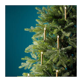 Luci LED a candela oro per albero di Natale 9,5 m set 20 candele