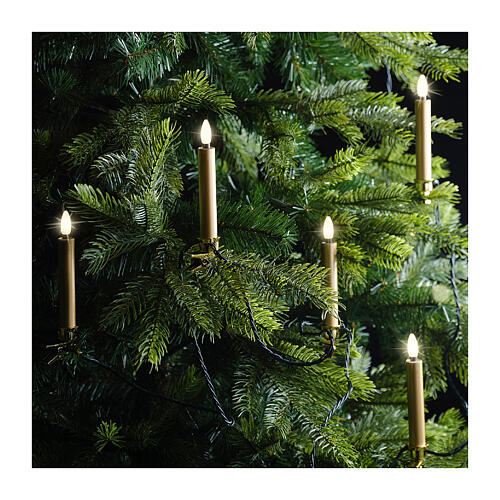 Luzes LED em forma de velas douradas para árvore de Natal 9,5 m conjunto 20 velas 4