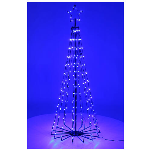 Alberello luminoso Dancing Lights 205 LED multicolore 150 cm con telecomando 4