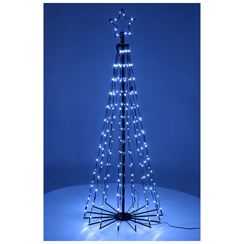 Alberello luminoso Dancing Lights 205 LED multicolore 150 cm con telecomando 5