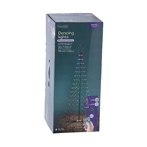 Albero luminoso Dancing Lights 255 LED telecomando effetti luce 180 cm 3