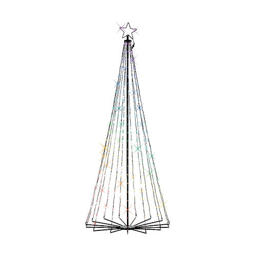 Albero luminoso 355 LED Dancing Lights multicolore telecomando 240 cm 2