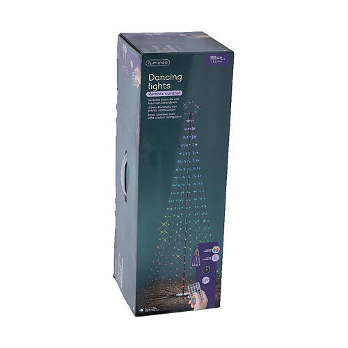 Albero luminoso 355 LED Dancing Lights multicolore telecomando 240 cm 3
