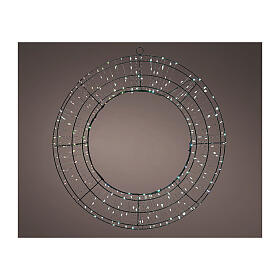 Maxi wreath with 250 micro LEDs, Dancing Lights, outdoor, 22 in