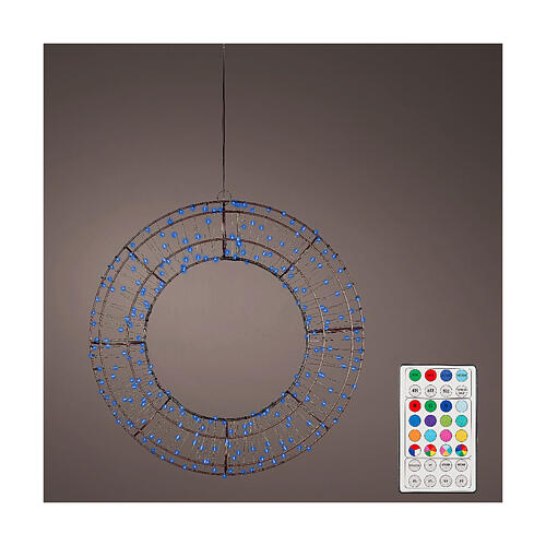 Maxi wreath with 250 micro LEDs, Dancing Lights, outdoor, 22 in 3