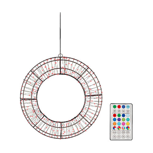 Maxi wreath with 250 micro LEDs, Dancing Lights, outdoor, 22 in 6