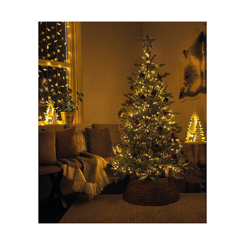 Compact twinkle light chain with 480 cold white micro LEDs, 20 ft, indoor/outdoor 5