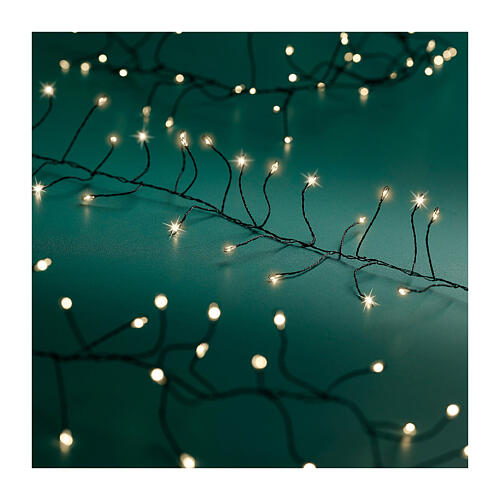 Compact twinkle light chain with 480 cold white micro LEDs, 20 ft, indoor/outdoor 8