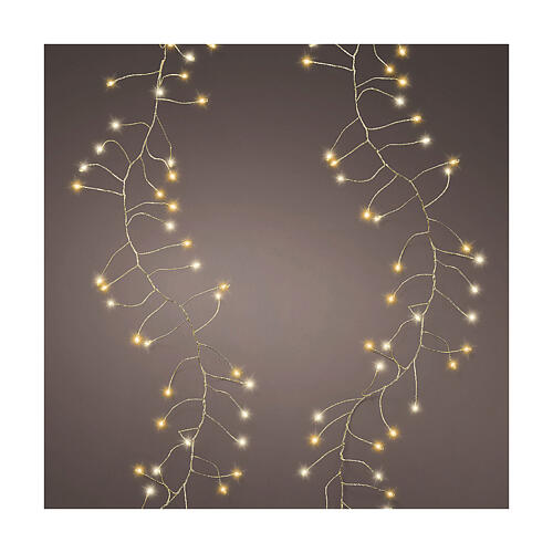 Catena luminosa dorata e bianco caldo 960 micro LED Sparkle Compact int est 1