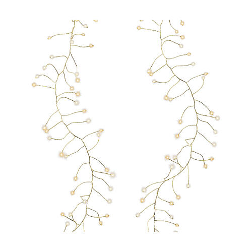 Catena luminosa dorata e bianco caldo 960 micro LED Sparkle Compact int est 3