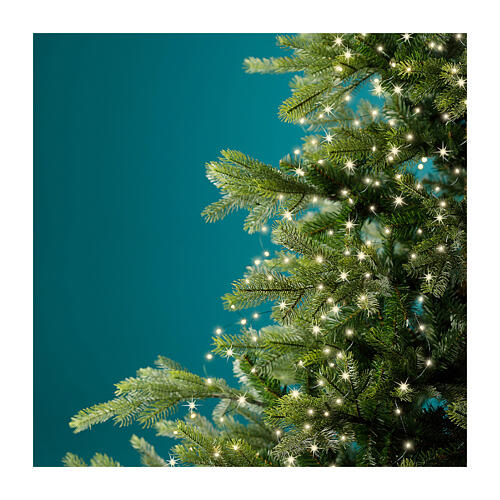 Lichterkaskade für Weihnachtsbäume, 832 Micro-LEDs, warmweiß, grüner Draht – 2,4 m, für innen und außen 5