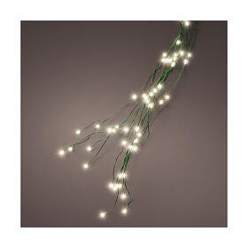 Cascade lumineuse 832 microLEDs  fils verts pour sapin Noël 240 cm blanc chaud int/ext