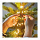 Cascata luminosa 852 microled filo verde albero Natale 240 cm bianco caldo int est s2