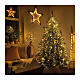 Cascata luminosa 852 microled filo verde albero Natale 240 cm bianco caldo int est s3