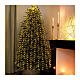 Cascata luminosa 852 microled filo verde albero Natale 240 cm bianco caldo int est s6