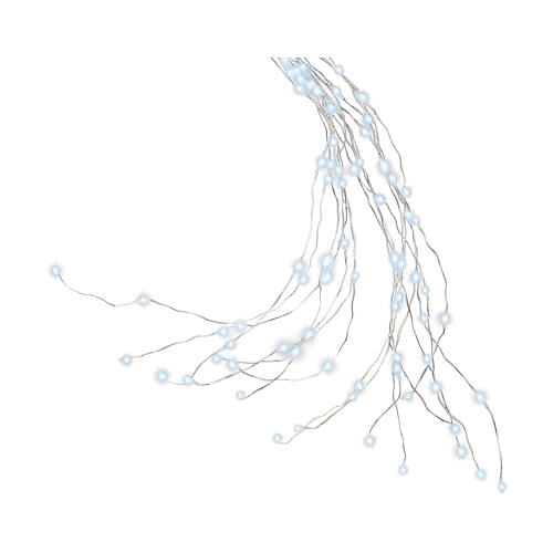 Cascata luminosa 672 microLEDs intermitentes fio transparente para árvore de Natal 210 cm branco frio int/ext 5