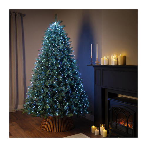 Cascata luminosa 852 microled FLASHING albero Natale 240 cm bianco freddo int est 4