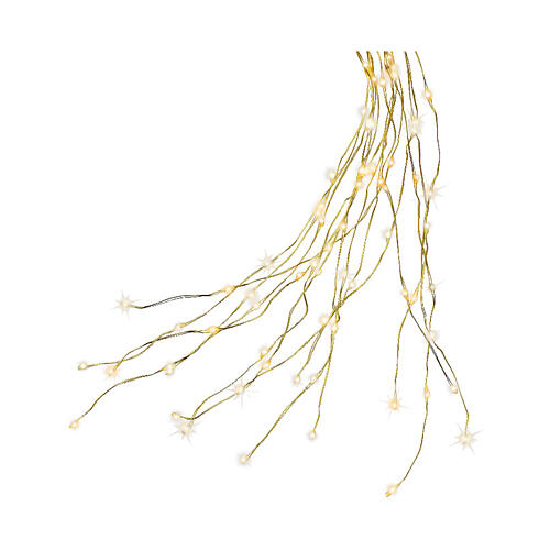 Cascada luminosa 408 microLED cable dorado parpadeante para árboles 180 cm dorado y blanco cálido 4
