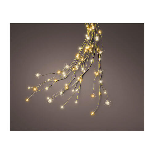 Cascata luminosa 408 microled filo oro flashing per alberi 180 cm dorato e bianco caldo 1