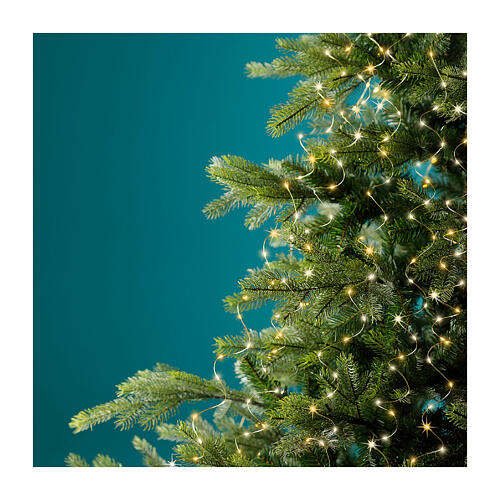 Cascata luminosa 408 microled filo oro flashing per alberi 180 cm dorato e bianco caldo 3