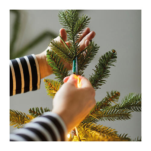 Cascata luminosa 408 microled filo oro flashing per alberi 180 cm dorato e bianco caldo 6
