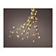 Cascata luminosa 408 microled filo oro flashing per alberi 180 cm dorato e bianco caldo s1