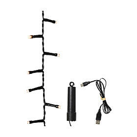Cadena de luces blanco cálido 160 LED Duracharge USB 4 m int ext