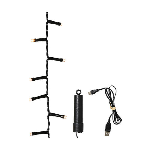 Catena luminosa bianco caldo 160 LED Duracharge USB 4 m int est 2