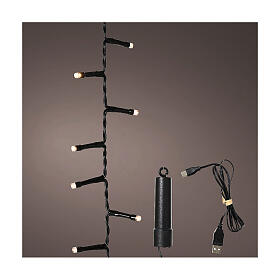 Corrente luminosa branco quente 160 LEDs Duracharge USB 4 m int/ext