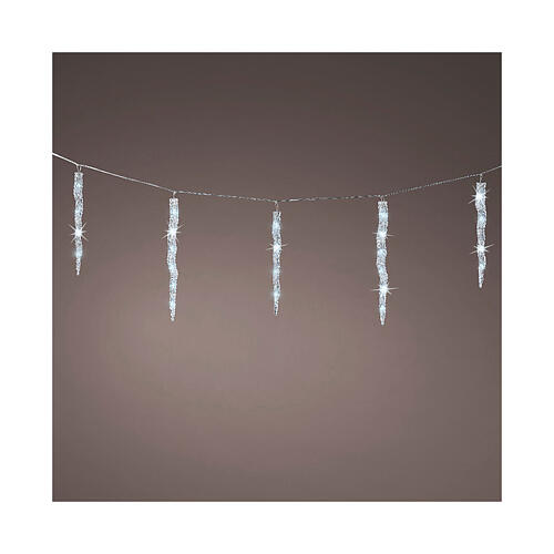 LED-Eiszapfen-Lichterkette, 60 LEDs, kaltweiß, Blink-Effekt – 3,6 m, für innen und außen 1
