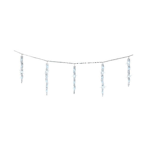 Guirlande lumineuse stalactites 60 LEDs clignotants blanc froid 3,6 m 3