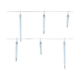 Bright Icicles for Indoor and Outdoor Use, 8 LED Cold White Snow Effect 2.8 m
