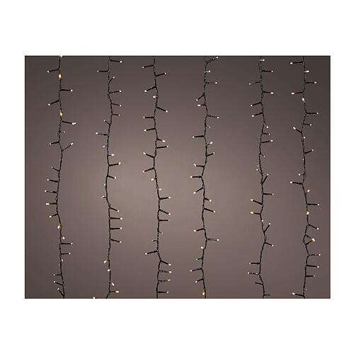 Catena luminosa luce dorata 1080 LED Cluster Sparkle 240x240 cm int est 1