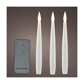 Set of 10 steady warm white LED candle lights for indoor use, 6 in