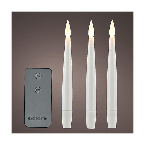 Set 10 luces de vela LED blanco cálido fijas int/ext 15 cm 2