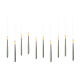 Set of 10 fixed warm white LED candle lights indoor outdoor 15 cm s4