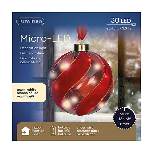 Kunststoffkugel mit Micro-LEDs, festes Licht – 15 cm, für Innenbereich 3