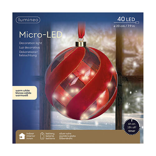 Fixed micro LED sphere for indoor use, 20 cm 3