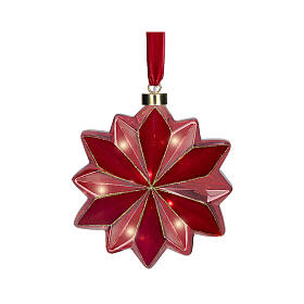 Fiore rosso 15 micro LED fissi uso interno 19 cm