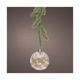 Tree branch with sphere, 30 steady golden micro LED lights for indoor use, 6 in