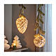 Sfera con ramo d'albero 30 micro LED dorati fissi uso interno 15 cm s5